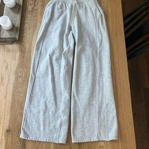 lululemon athletica Light Gray Wide-Leg Sweatpants